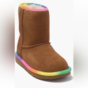 NWT NIB UGG Kids' Rainbow Genuine Shearling Lined Boot size 10